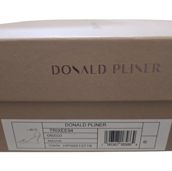 NIB Donald Pliner Trixee Crocco Leather Ankle Strap Wedge Espadrille Sandals 6 - Picture 15 of 15